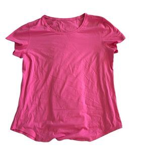 CRZ YOGA Pima Cotton Short Sleeve Casual T-shirt Top, Pink, XL, nwot